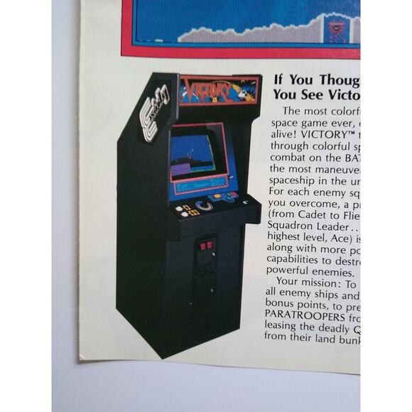 Victory Jack The Giant Killer Arcade Game AD Pullout Advertising Sheet Vintage - Picture 3 of 3